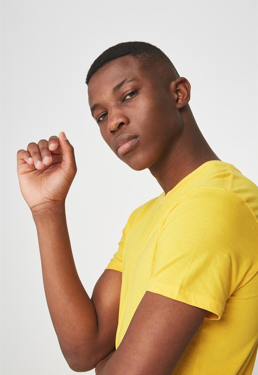 Cotton On - Essential longline curved hem tee - yellow