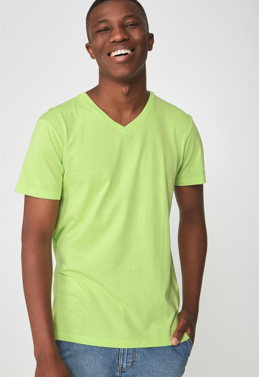 Cotton On - Essential v-neck short sleeve tee - green