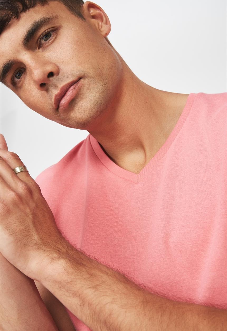 Cotton On - Essential v-neck short sleeve tee - pink