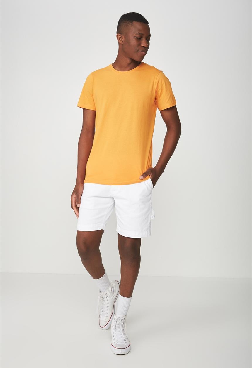 Cotton On - Essential v-neck short sleeve tee -  orange