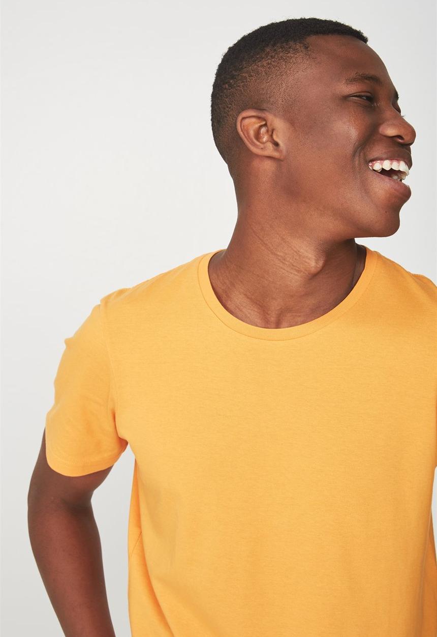 Cotton On - Essential v-neck short sleeve tee -  orange