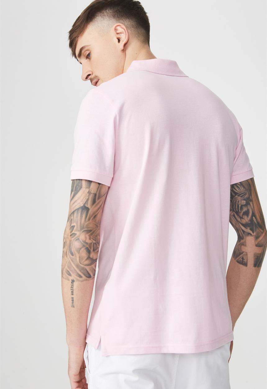 Cotton On - Icon short sleeve polo - pink