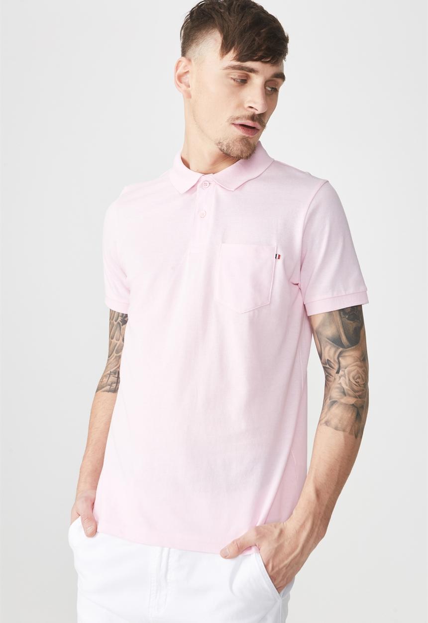 Cotton On - Icon short sleeve polo - pink