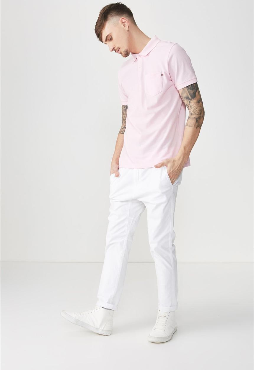 Cotton On - Icon short sleeve polo - pink