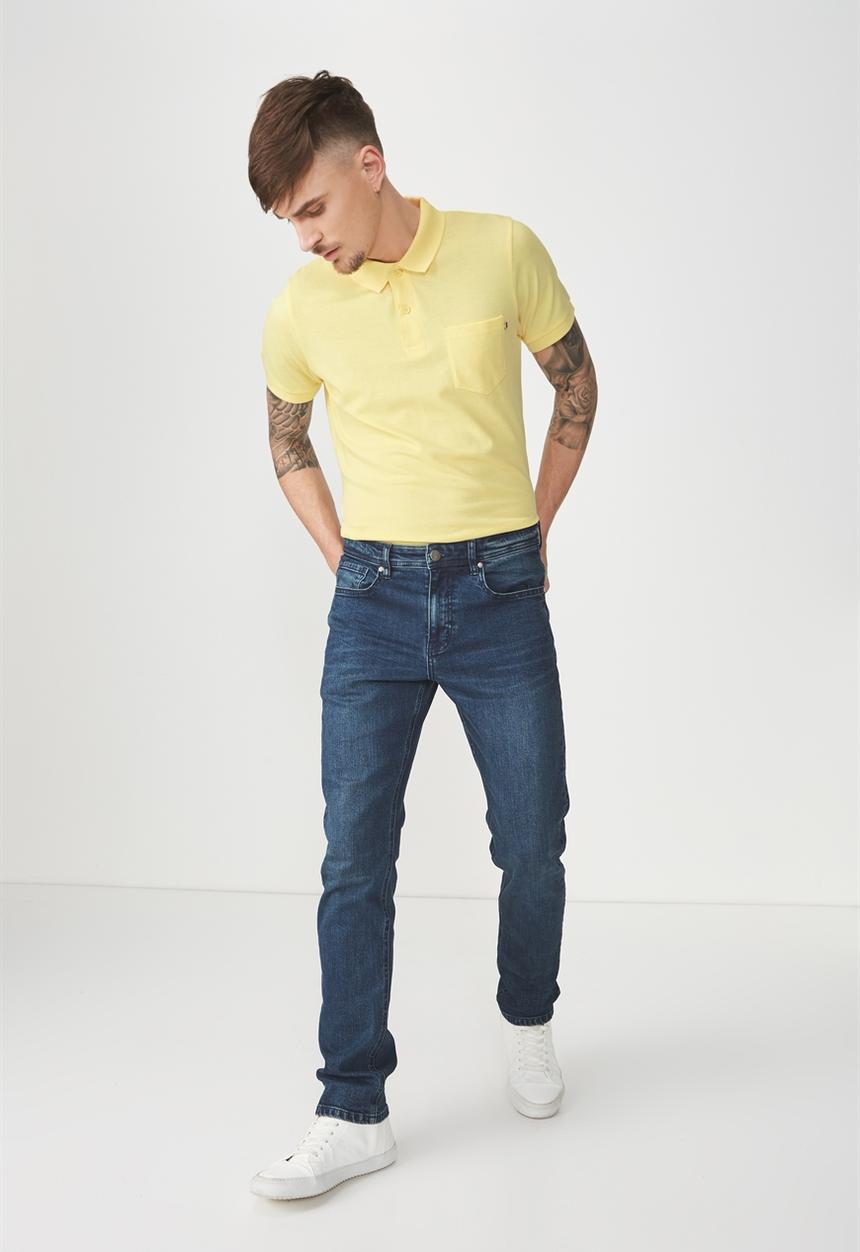 Cotton On - Icon short sleeve polo - yellow