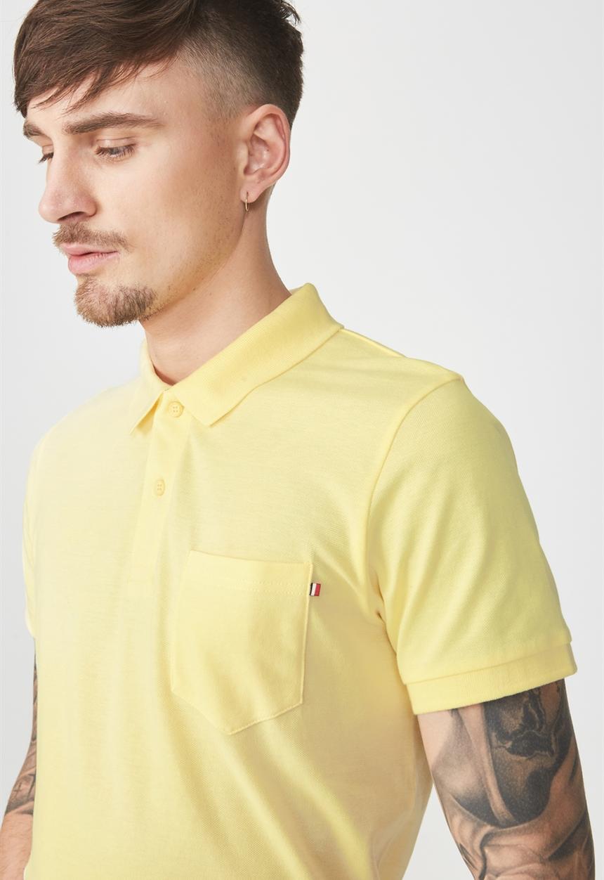 Cotton On - Icon short sleeve polo - yellow