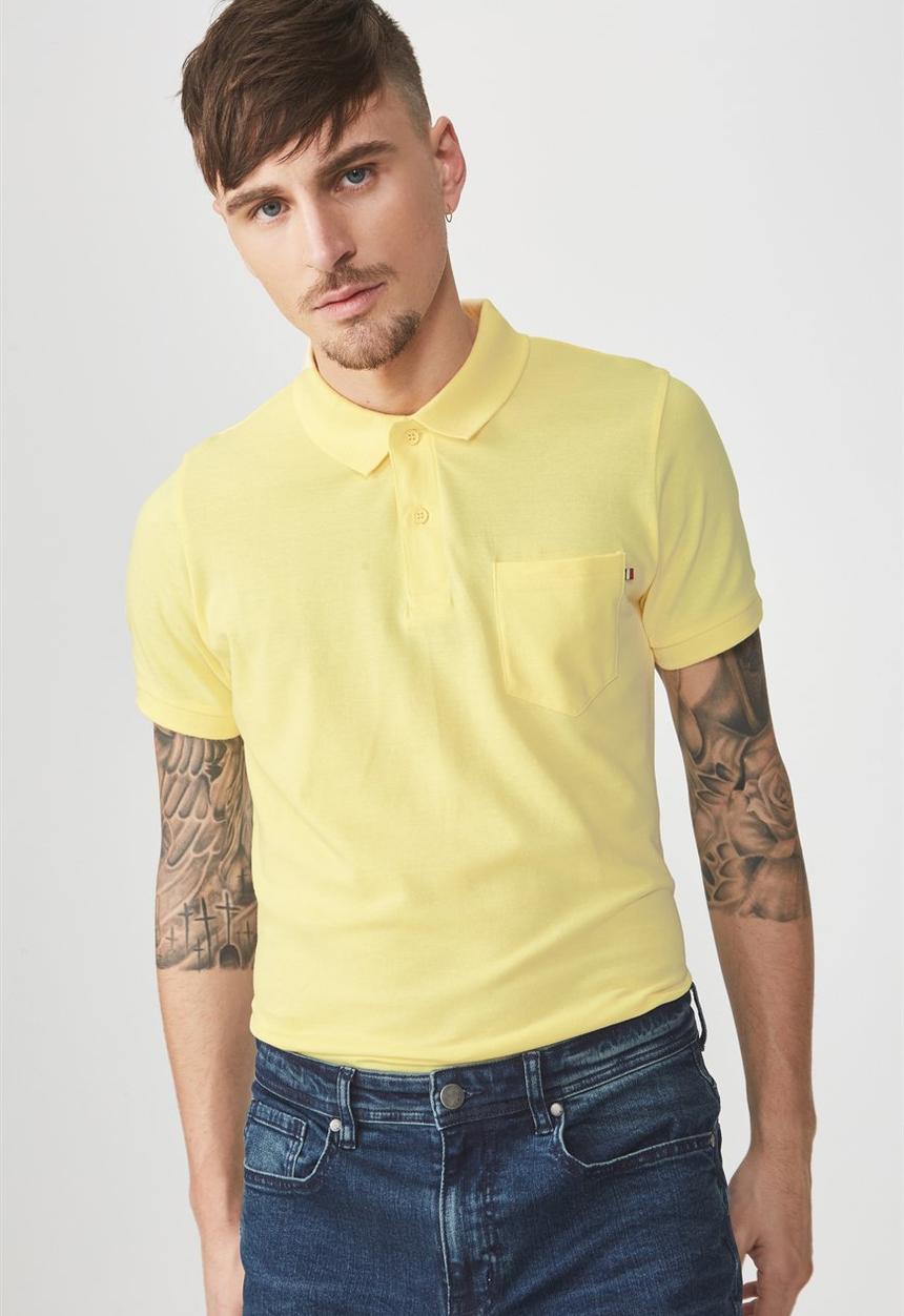 Cotton On - Icon short sleeve polo - yellow