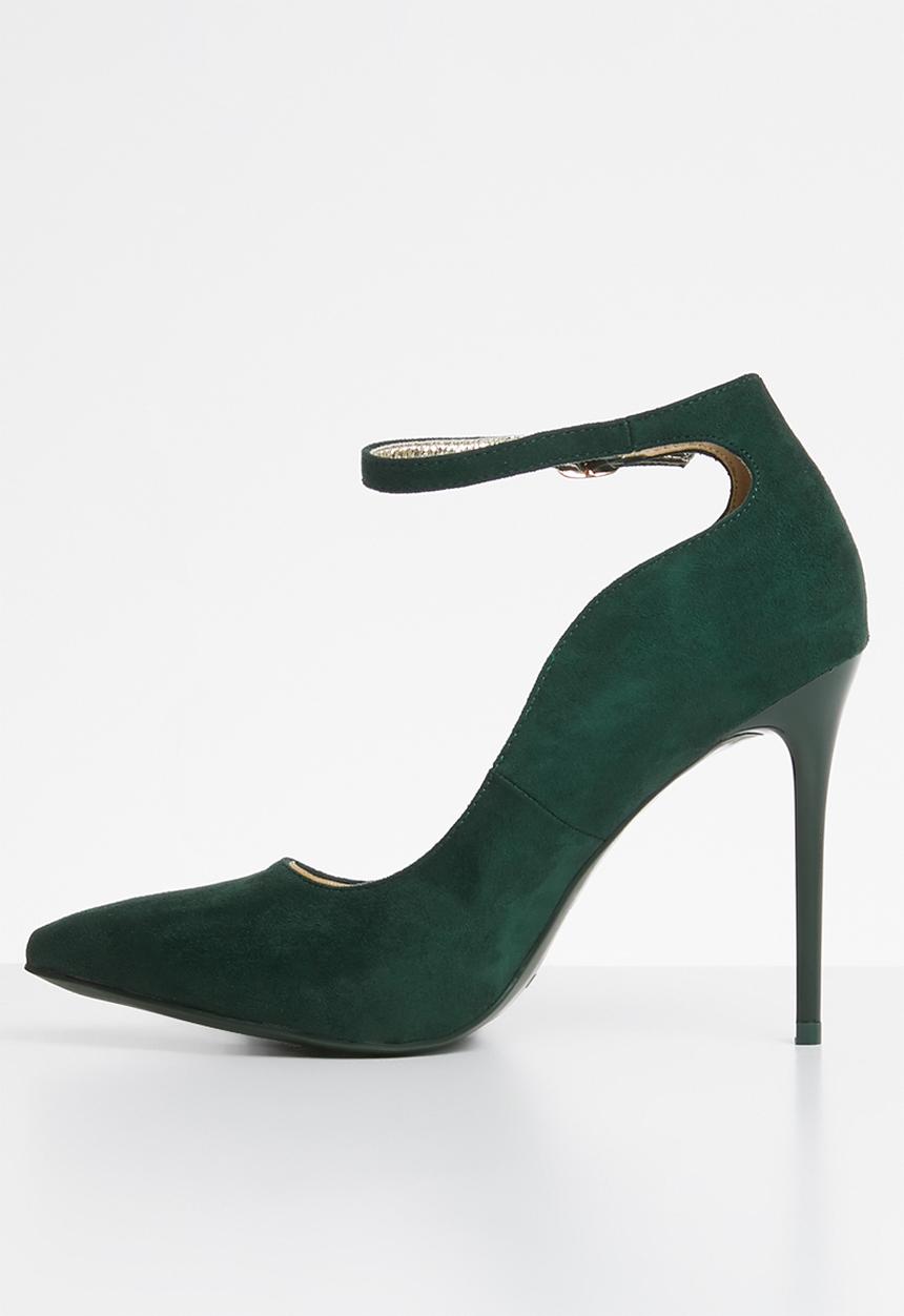 Plum - Ankle strap heels dark - green
