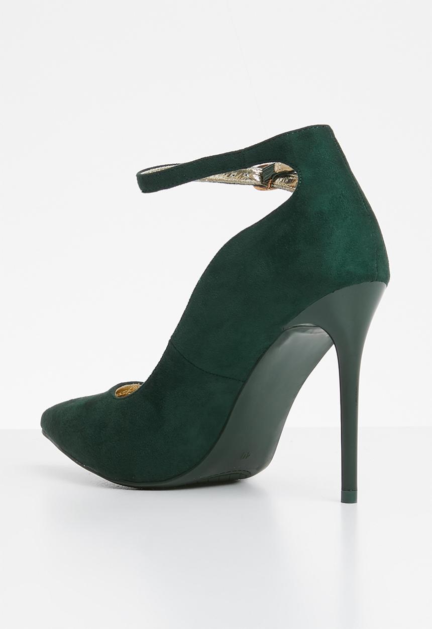 Plum - Ankle strap heels dark - green