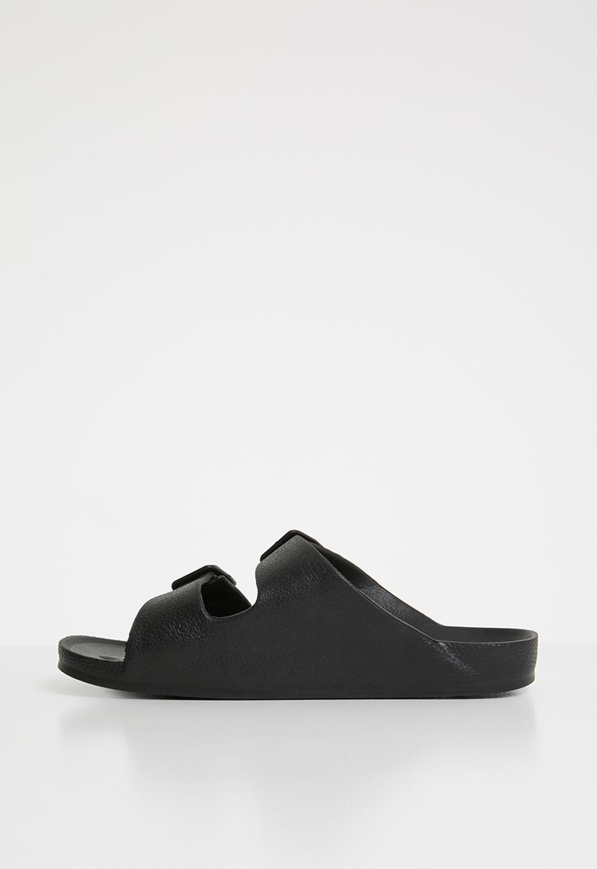 Cotton On - Twin strap slide - black