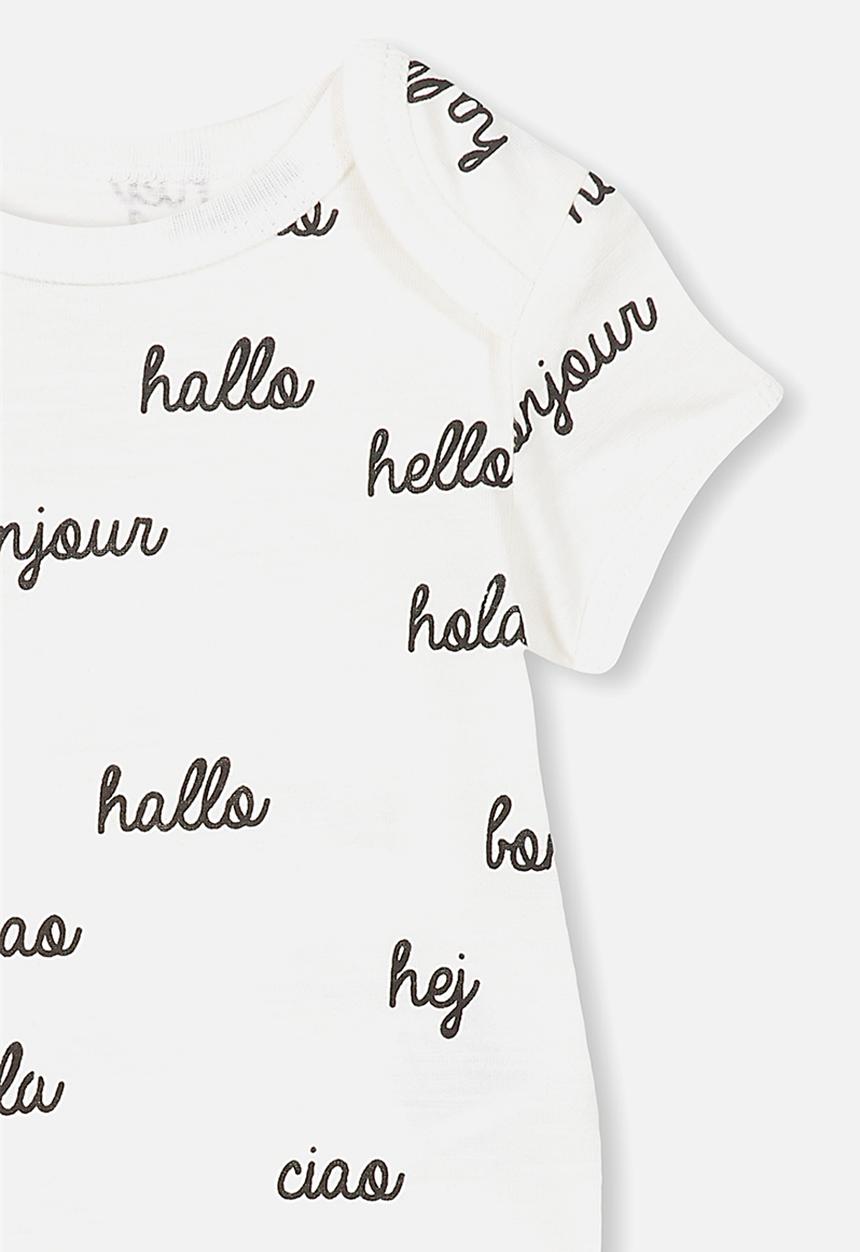 Cotton On - Mini short sleeve bubbysuit - white hola