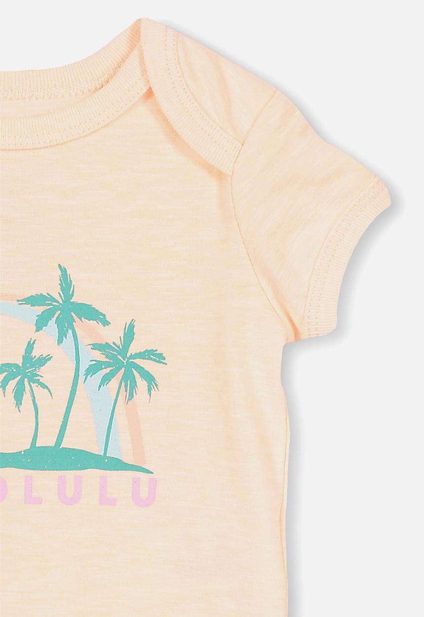 Cotton On - Mini short sleeve bubbysuit -  peach 