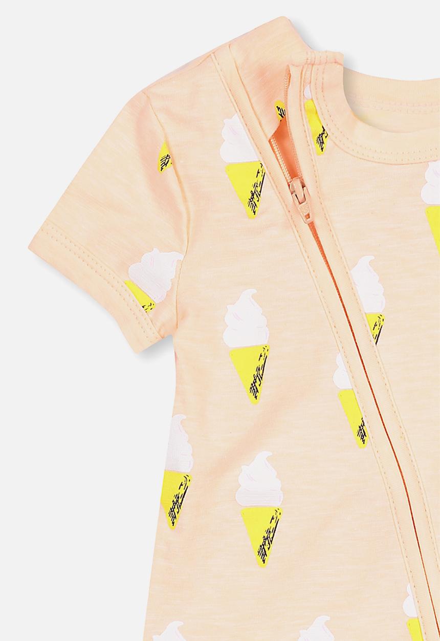 Cotton On - Mini zip through romper - peach