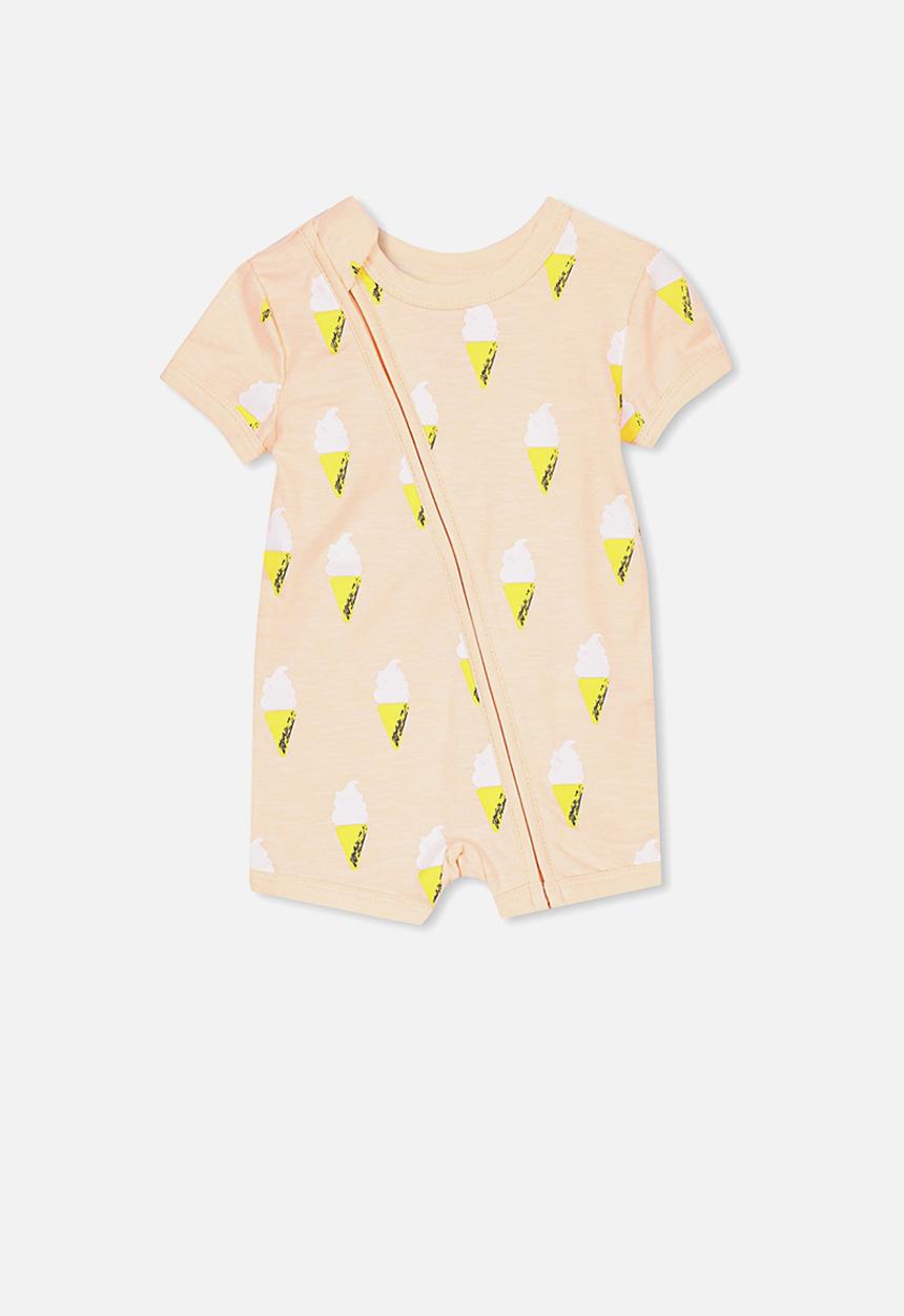 Cotton On - Mini zip through romper - peach
