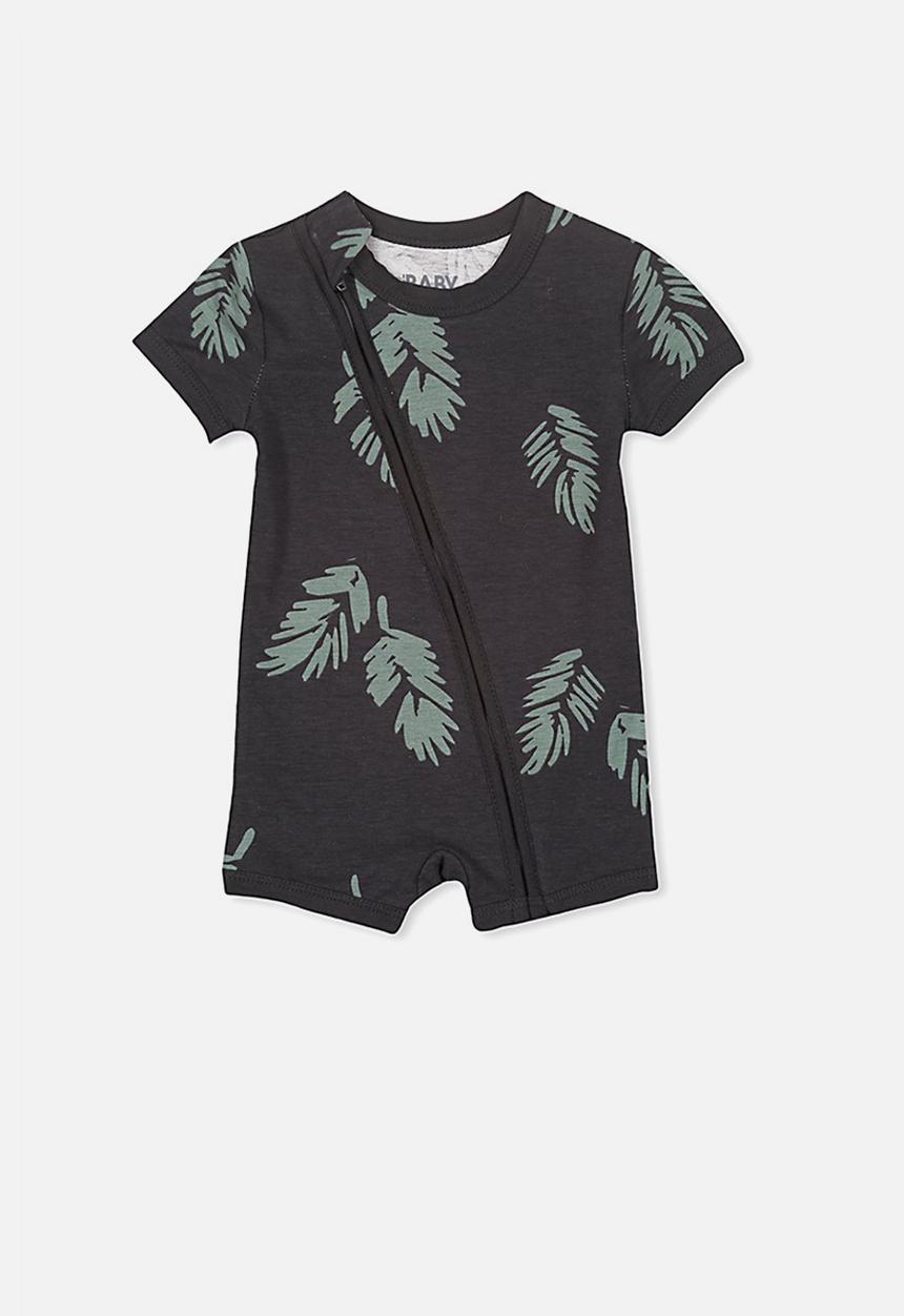 Cotton On - Mini zip through romper - black