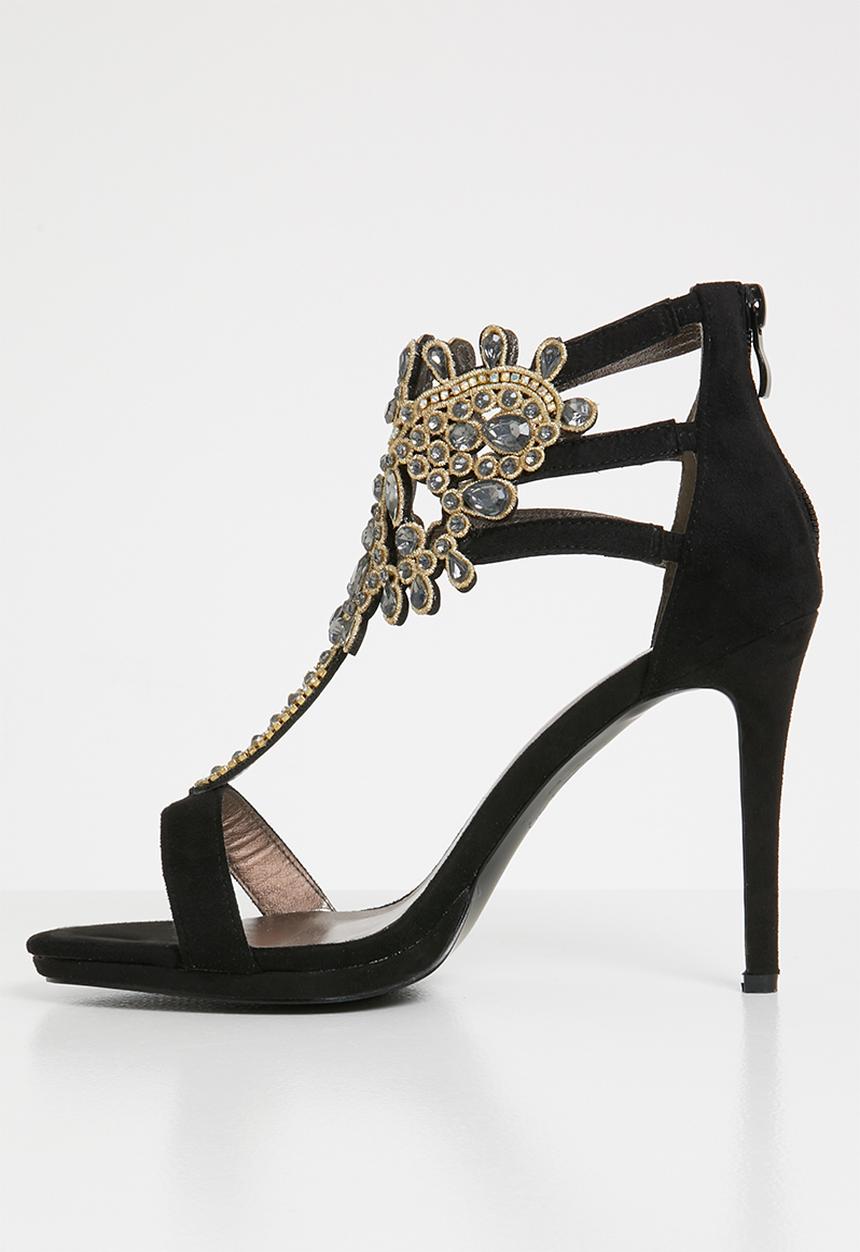 Plum - Embellished heels - black