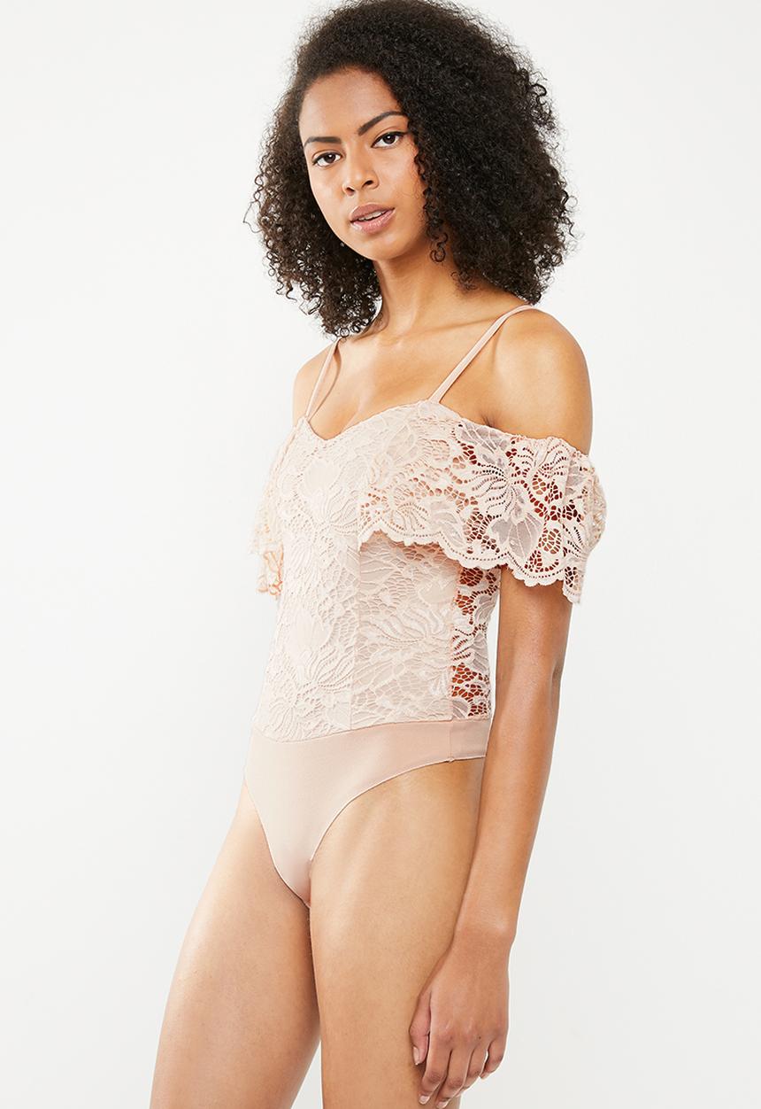 SISSY BOY - Lace bodysuit - pink mist