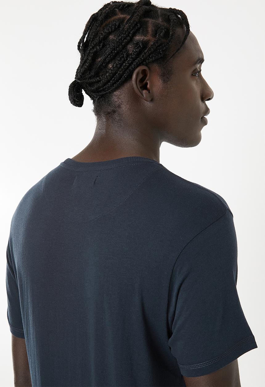 Brave Soul - Arkham plain chest pocket tee - navy 