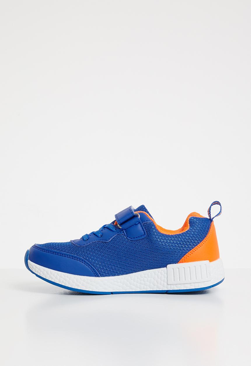 Pop Candy - Printed velcro strap sneaker - blue & orange