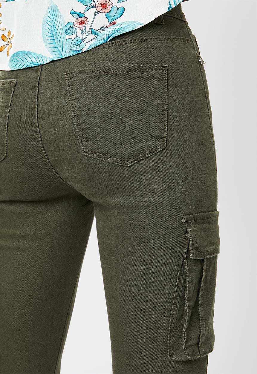 Missguided - Sinner high waisted combat skinny - khaki green