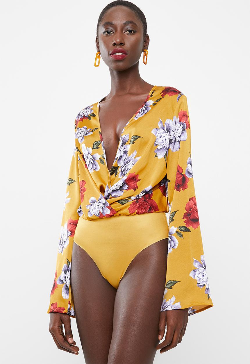 Missguided - Plunge bodysuit - yellow