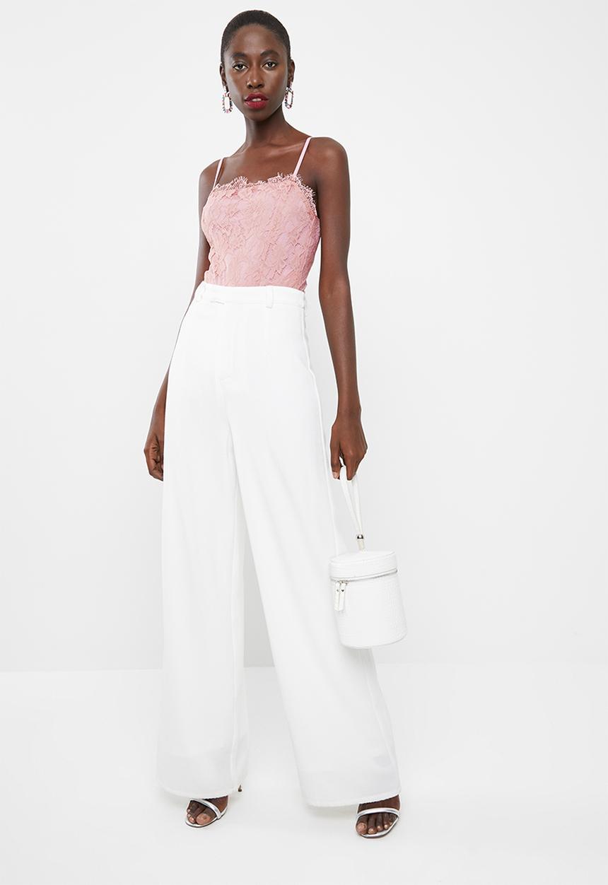 Missguided - Lace overlay bodysuit - pink