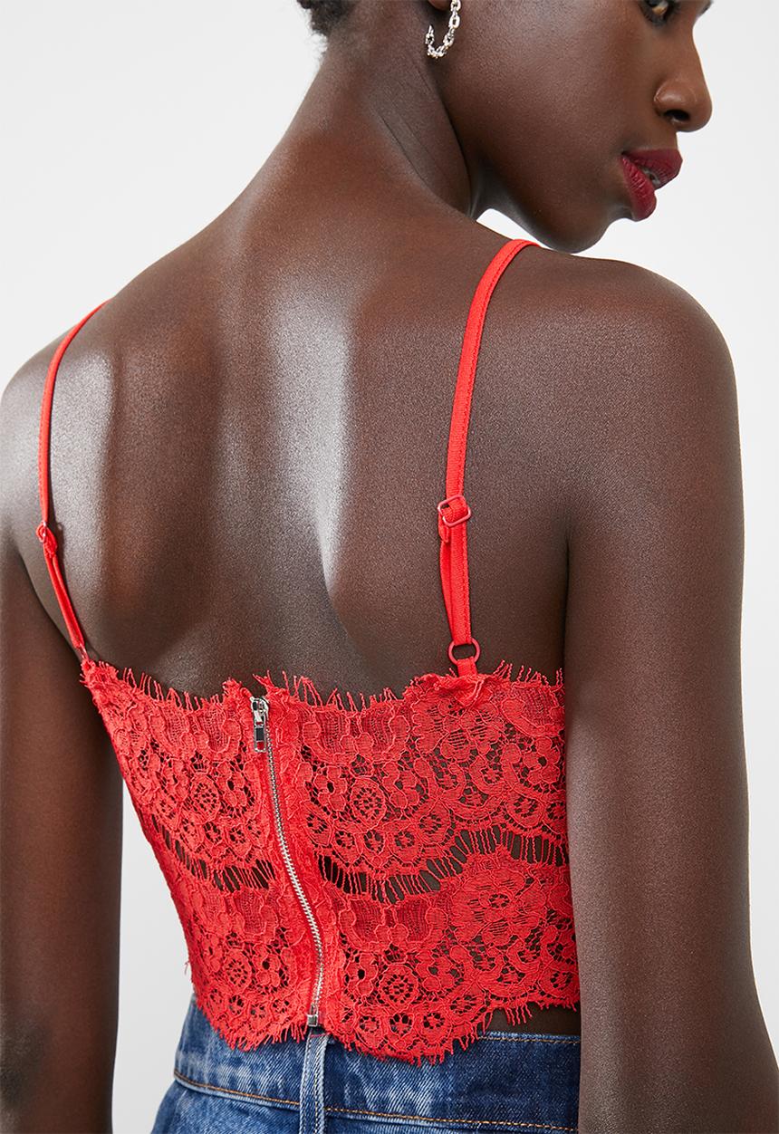 Missguided - Core corded lace bralet - red