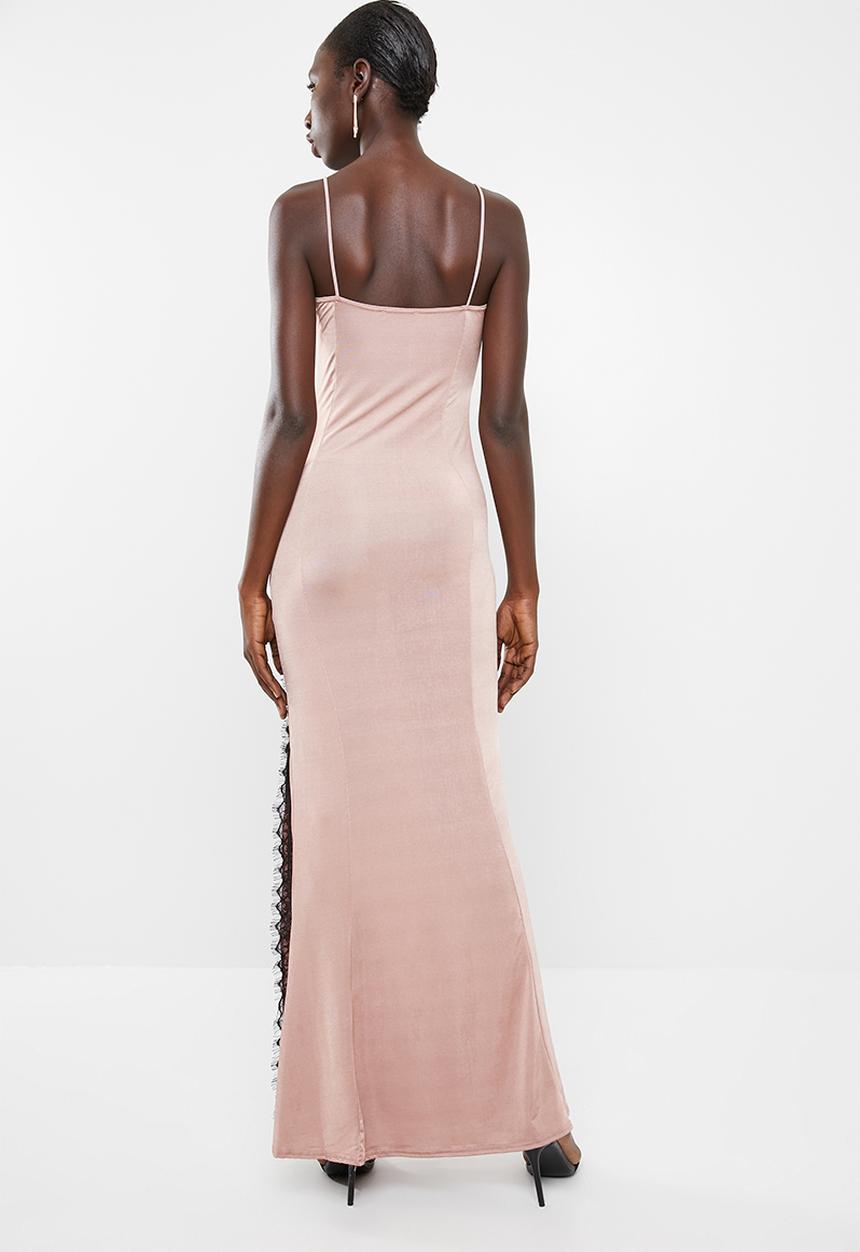 Missguided - Eyelash lace trim maxi dress - pink