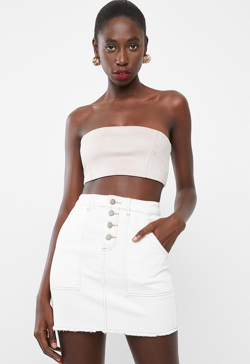 Missguided - Tube top co-ord bralet - neutral