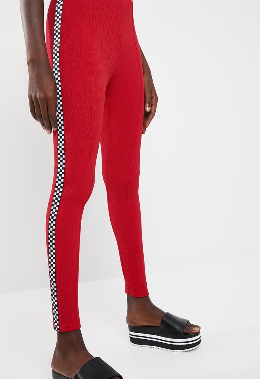 Missguided - Side panel cigarette trousers - red