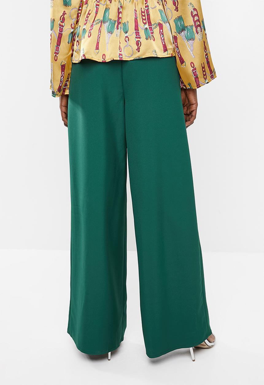 Missguided - Wide leg pleat trouser - green