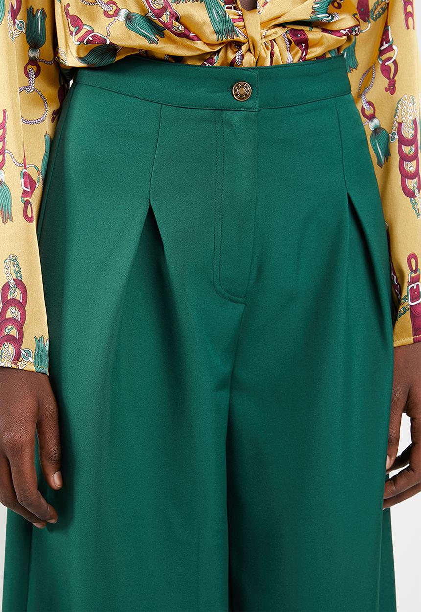 Missguided - Wide leg pleat trouser - green