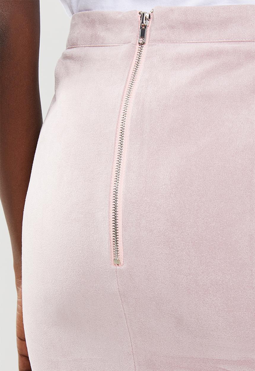 Missguided - Faux suede side split midi skirt - pink