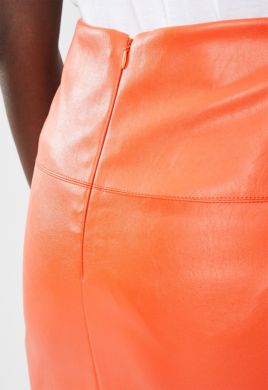 Missguided - Faux leather mini skirt - orange