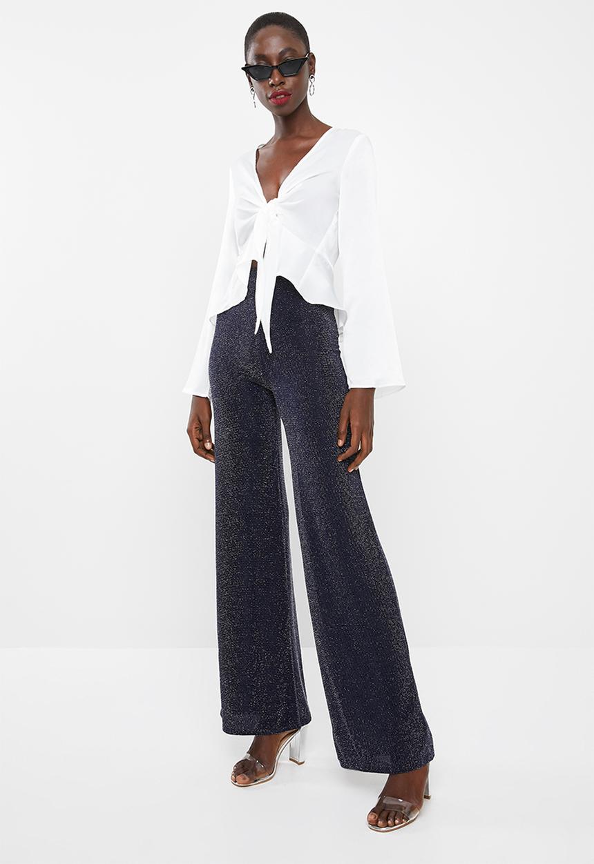 Missguided - Flute sleeve blouse peplum - white