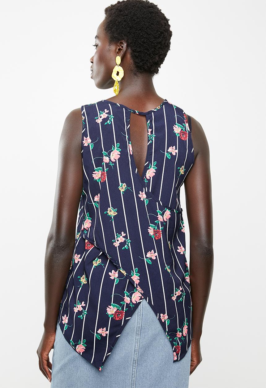 Revenge - Stripe detail top - navy