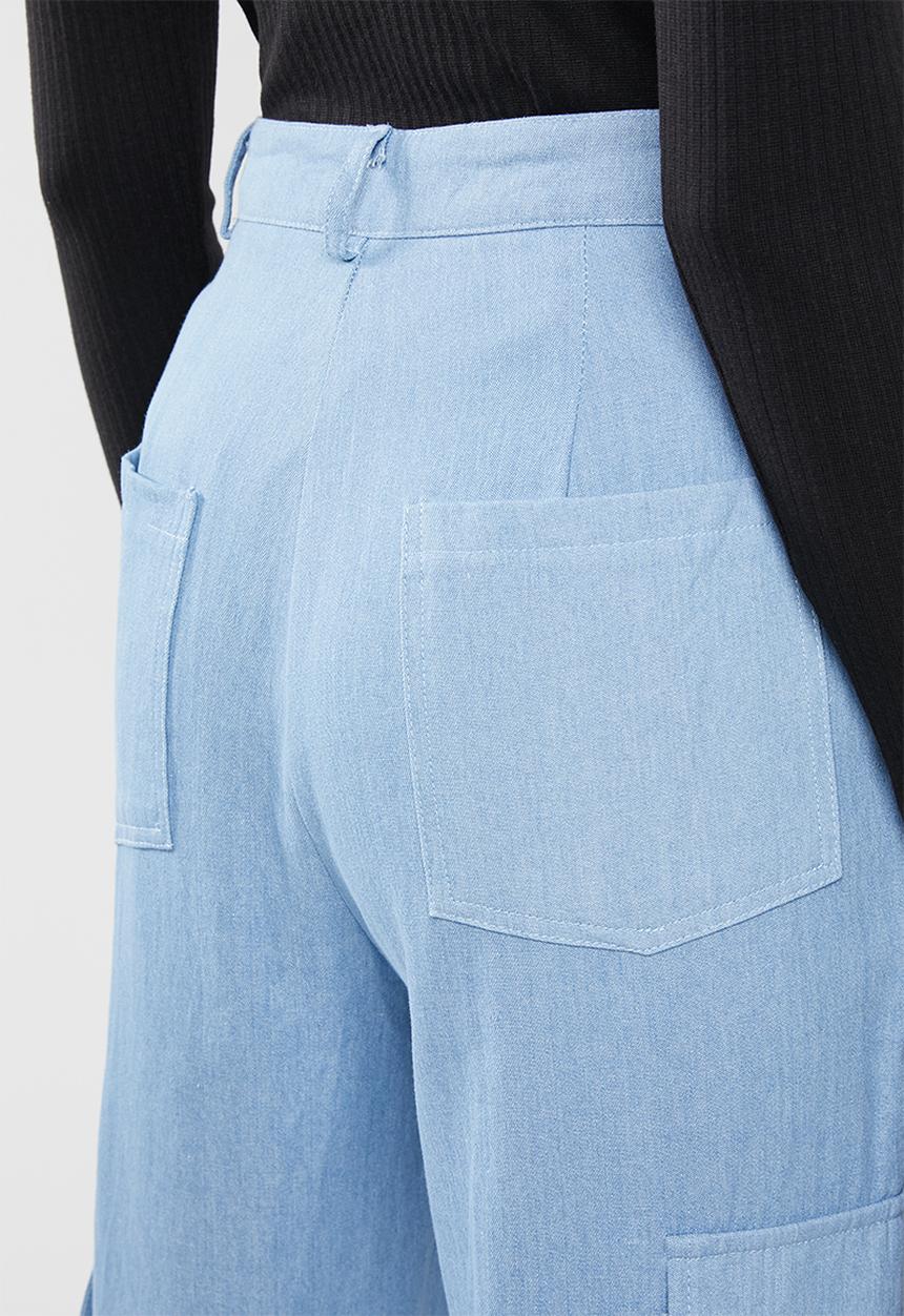 Missguided - Denim look cargo combat jean - blue