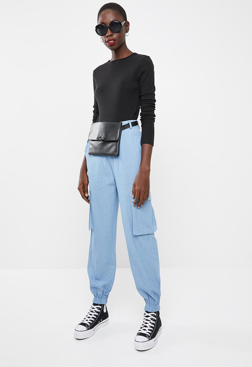 Missguided - Crew neck ribbed top - black