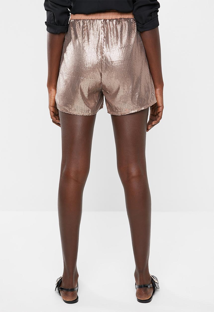 Missguided - Sequin runner shorts - bronze