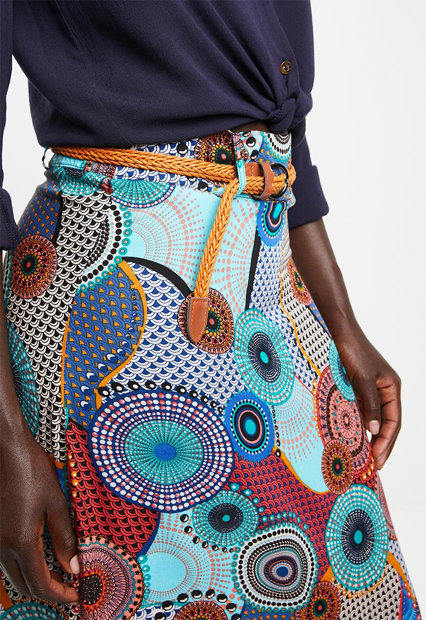 Revenge - Kaleidoscope printed maxi skirt - green