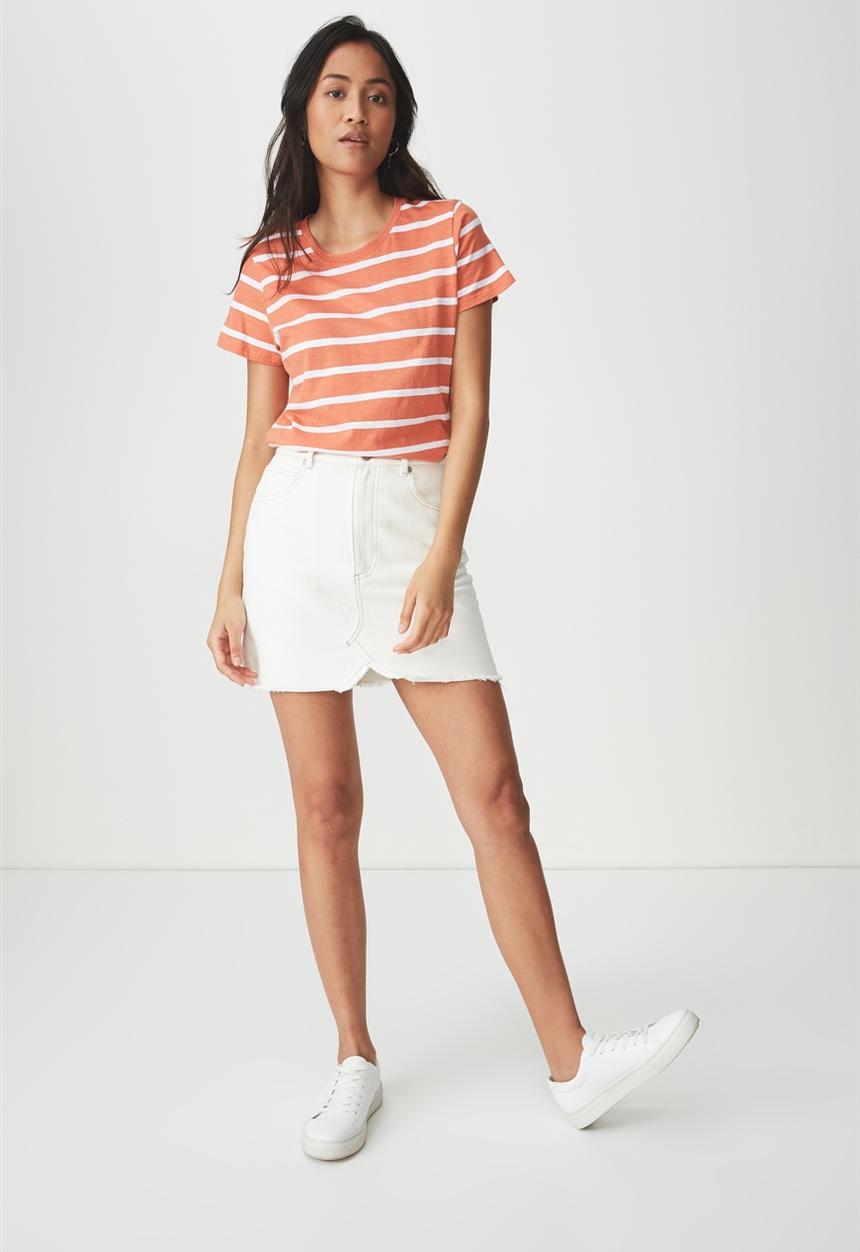 Cotton On - The crew T-shirt - orange and white