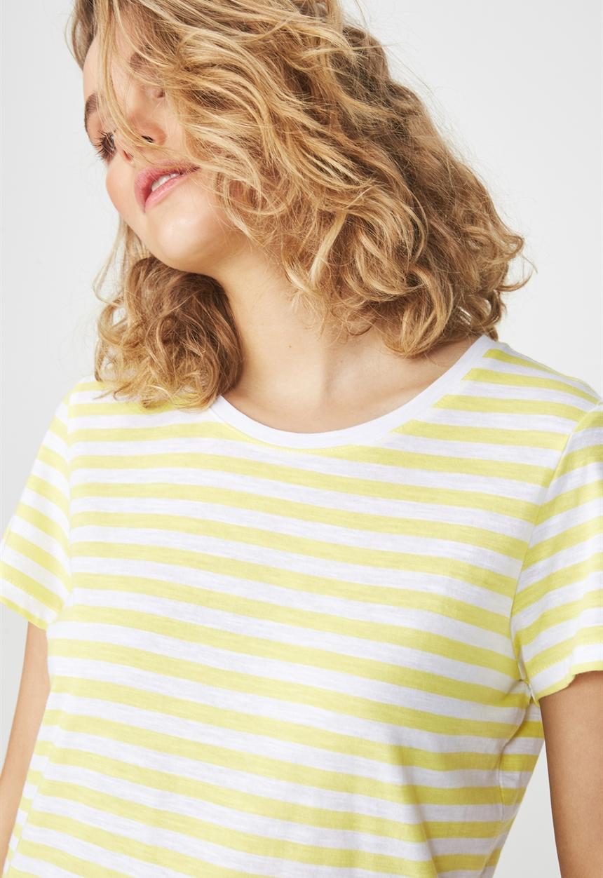 Cotton On - The crew T-shirt -  white and yellow 