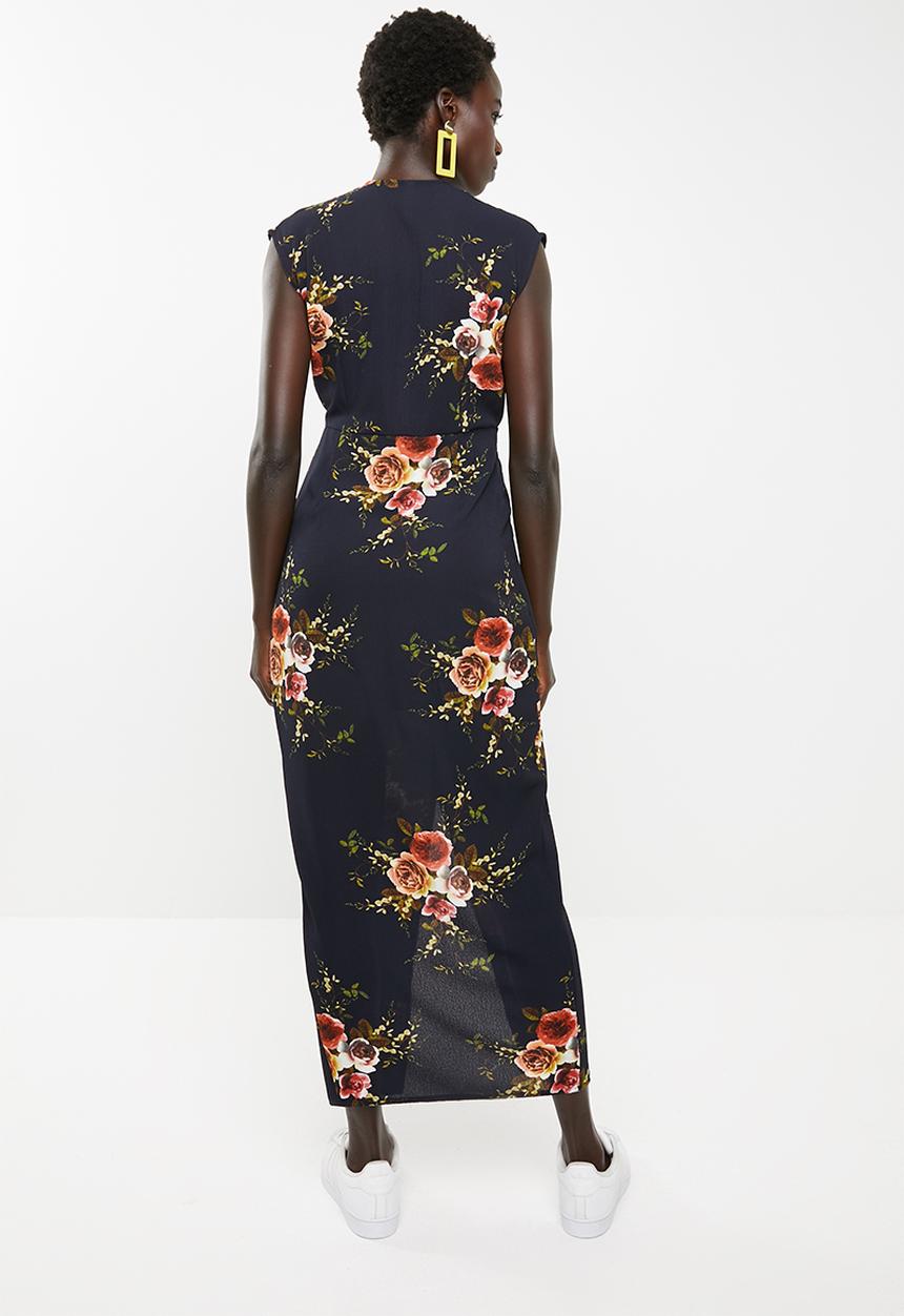 Revenge - Sleeveless floral dress - navy