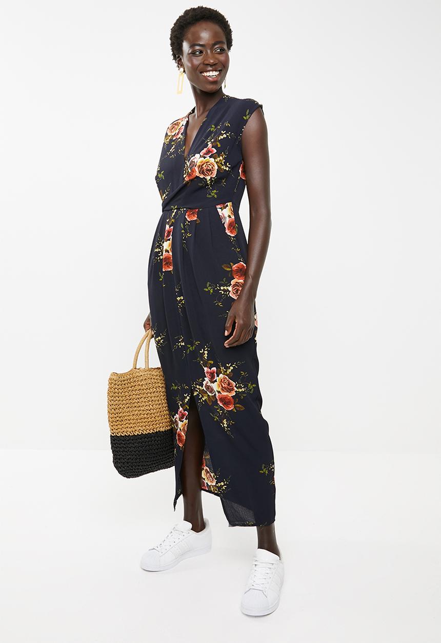 Revenge - Sleeveless floral dress - navy