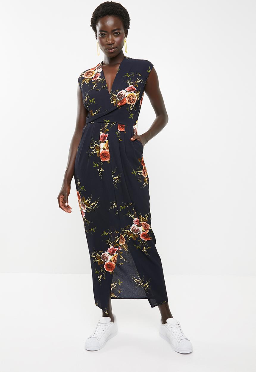 Revenge - Sleeveless floral dress - navy