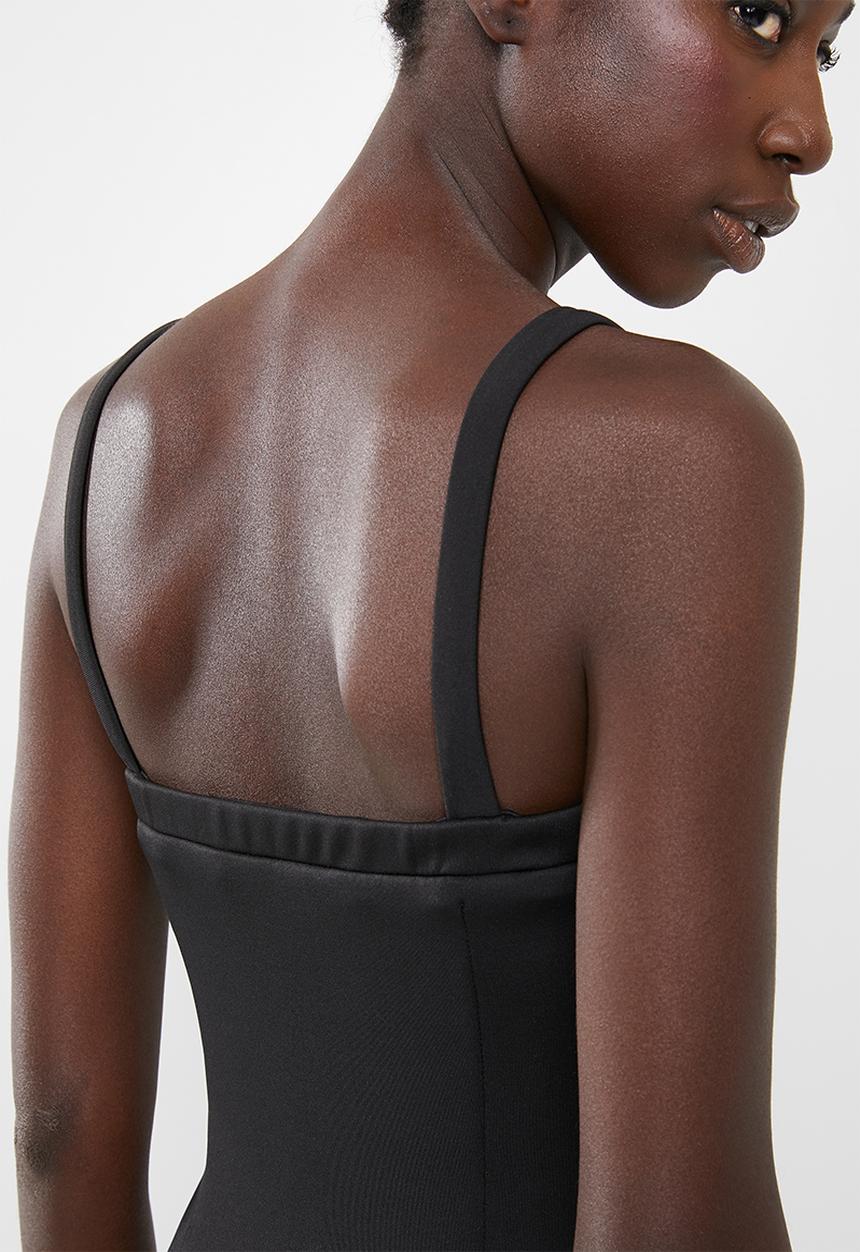 Superbalist - Zip front boobtube bodycon dress - black