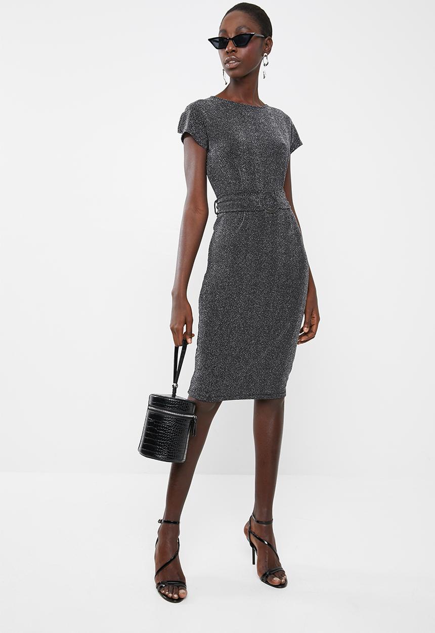 Superbalist - Split sleeve detail dress with belt - black