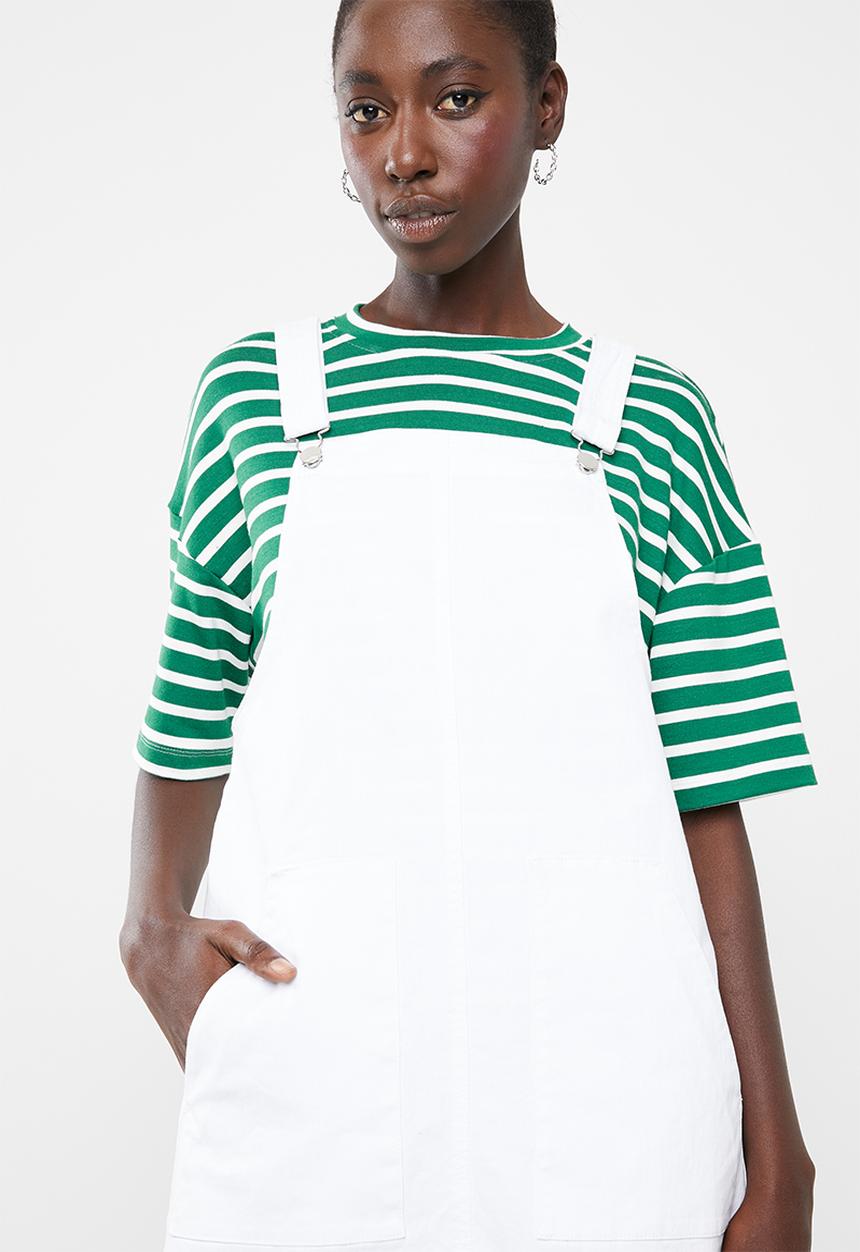 Superbalist - Denim dungaree dress - white