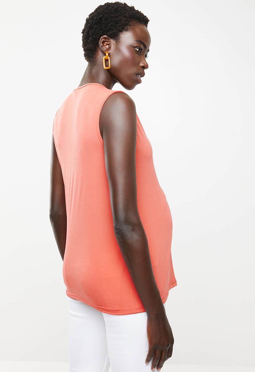 edit Maternity - Wrap tank top - orange