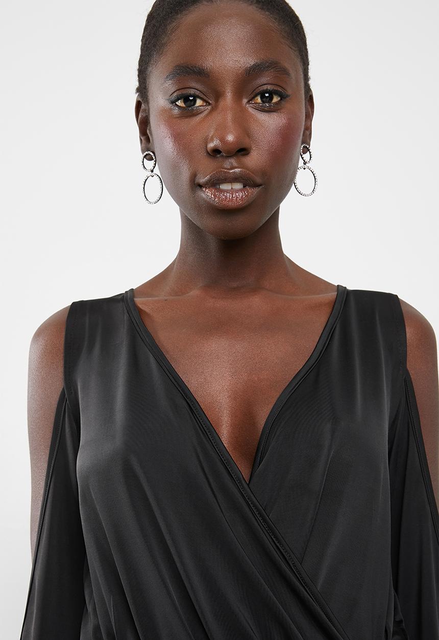 Superbalist - Cold shoulder twofer bodysuit - black